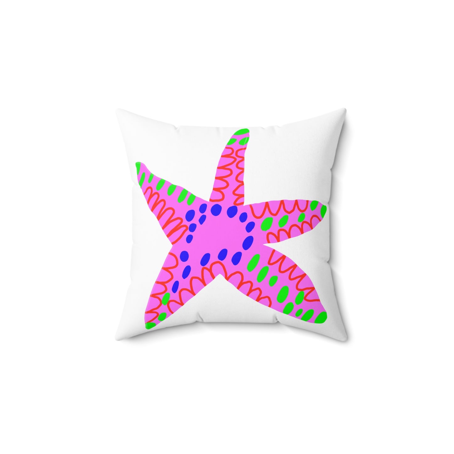 Pink Starfish Square Pillow