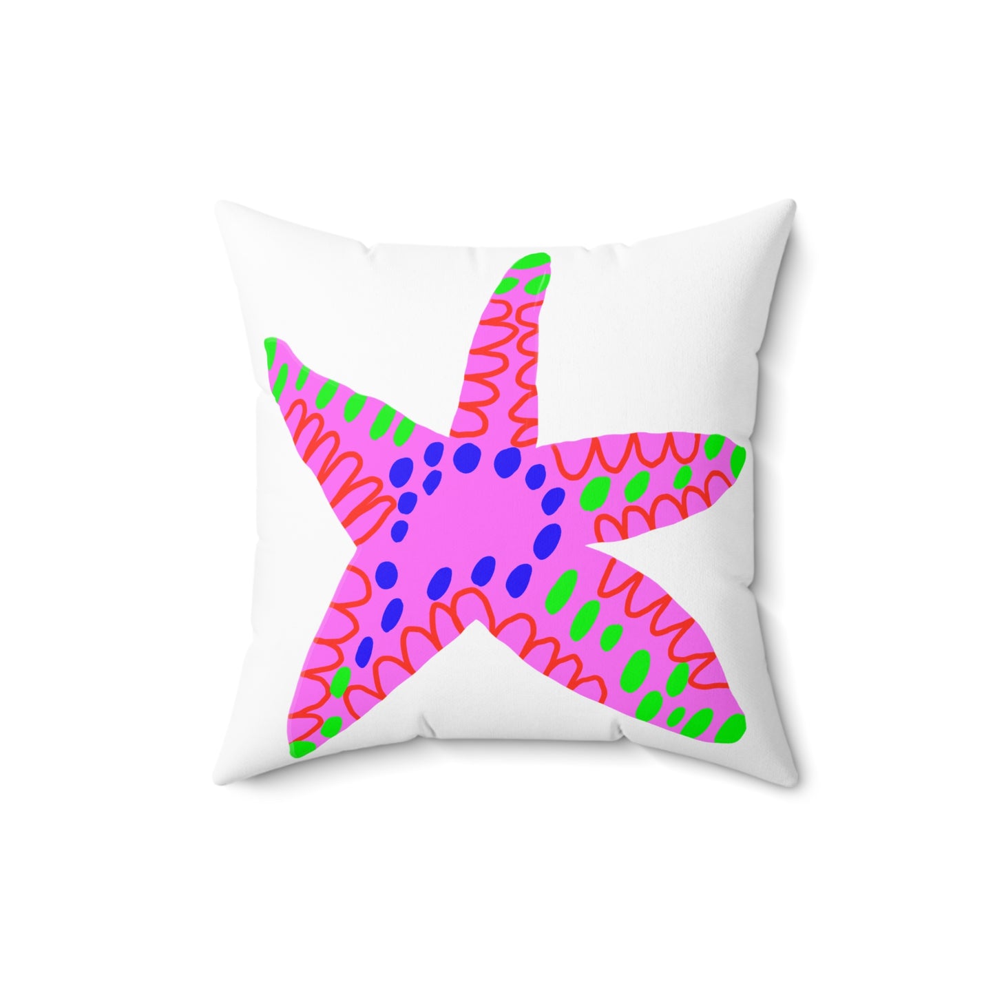 Pink Starfish Square Pillow