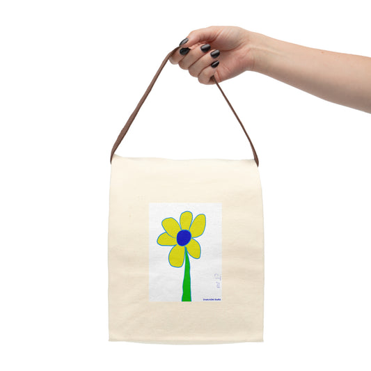 Single Flower Canvas Strap Bag